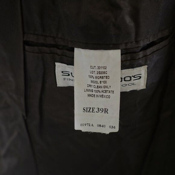 Gianfranco  Ruffini Italy Brown Check Super 100S Worsted Wool 38R Sport Coat 3 B - Picture 10 of 15